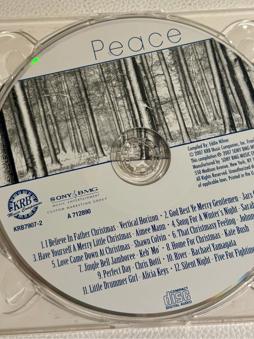 Peace Christmas CD 2007 Kate Bush Johnny Cash Alicia Keys KRB Sony Rare Holiday